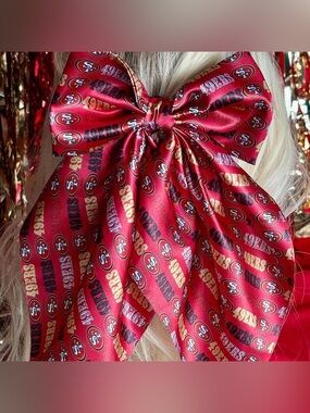 San Francisco 49ers Red Logo Oversized Bow Hair Accessory niners Football Outfit